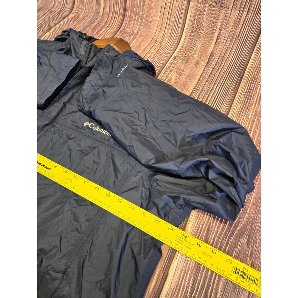 Columbia Rain Jacket Mens XXL Navy Blue Omni-Tech Waterproof Hooded Shell - Picture 6 of 8